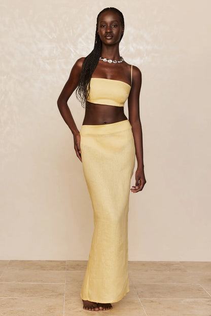 Fontelina Linen Skirt - Honey